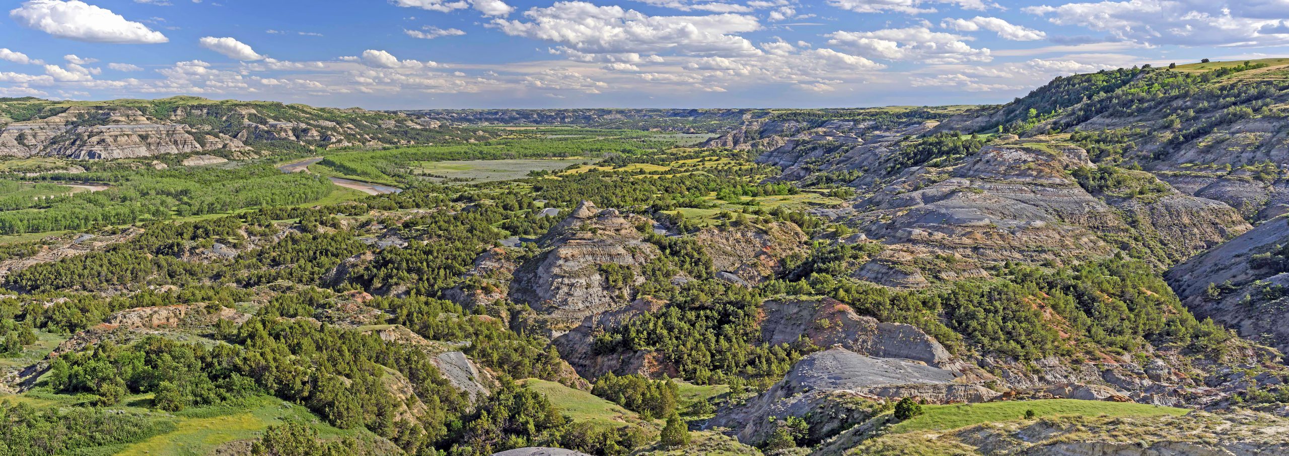 Little Missouri River Panorama Badlands Buttes